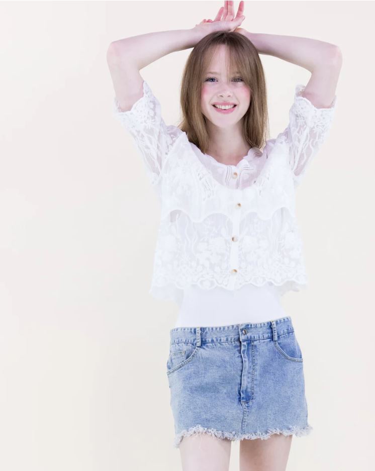 Bella Bloom Sheer Lace Blouse