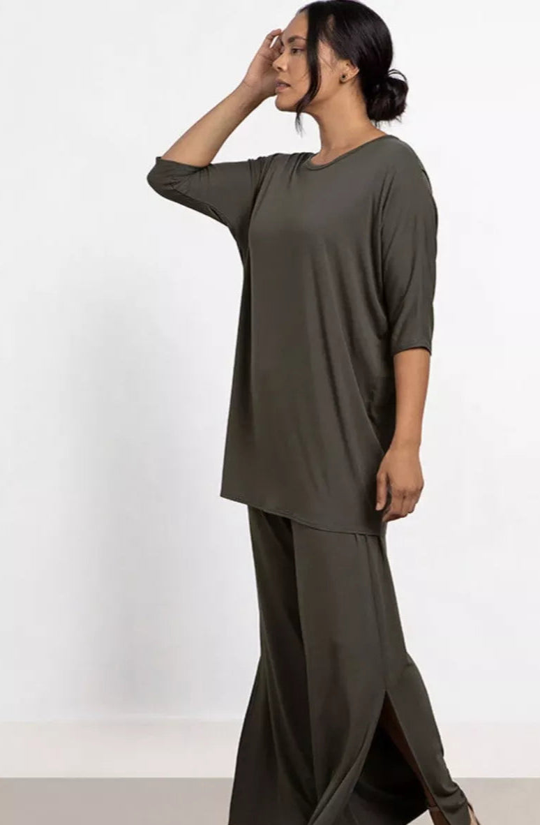 Bamboo Crisscross Tunic, Elbow Slv