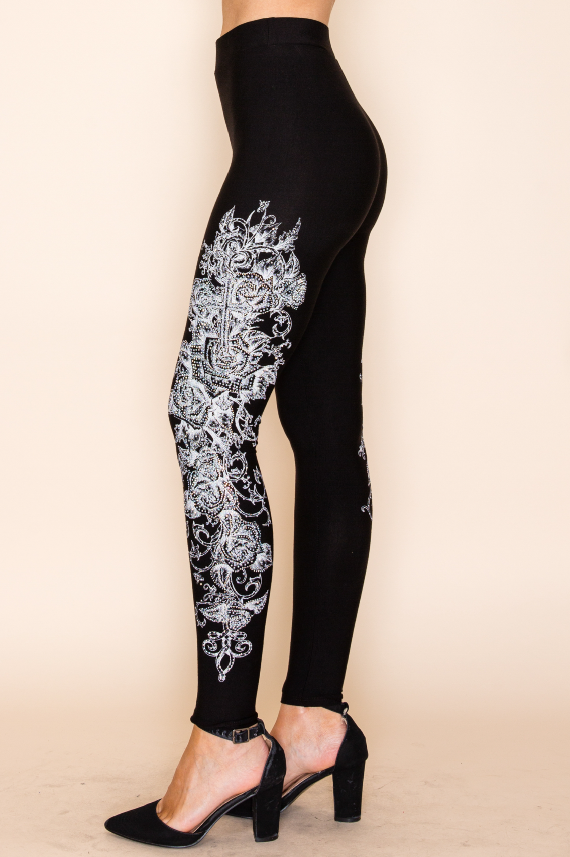 Leggings with Print and Stones