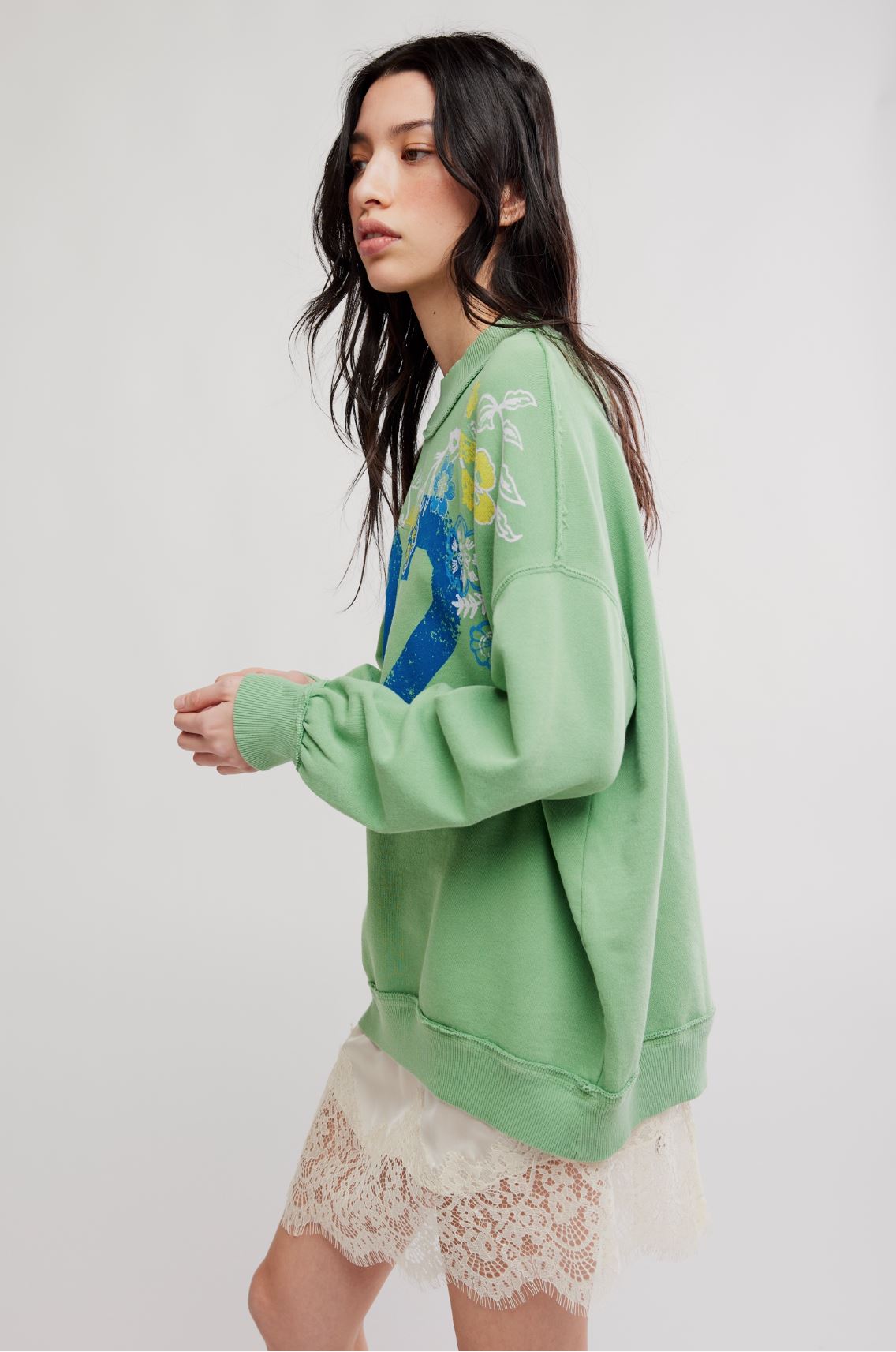 Palm Spring Turtle Graphic Sweatshirt