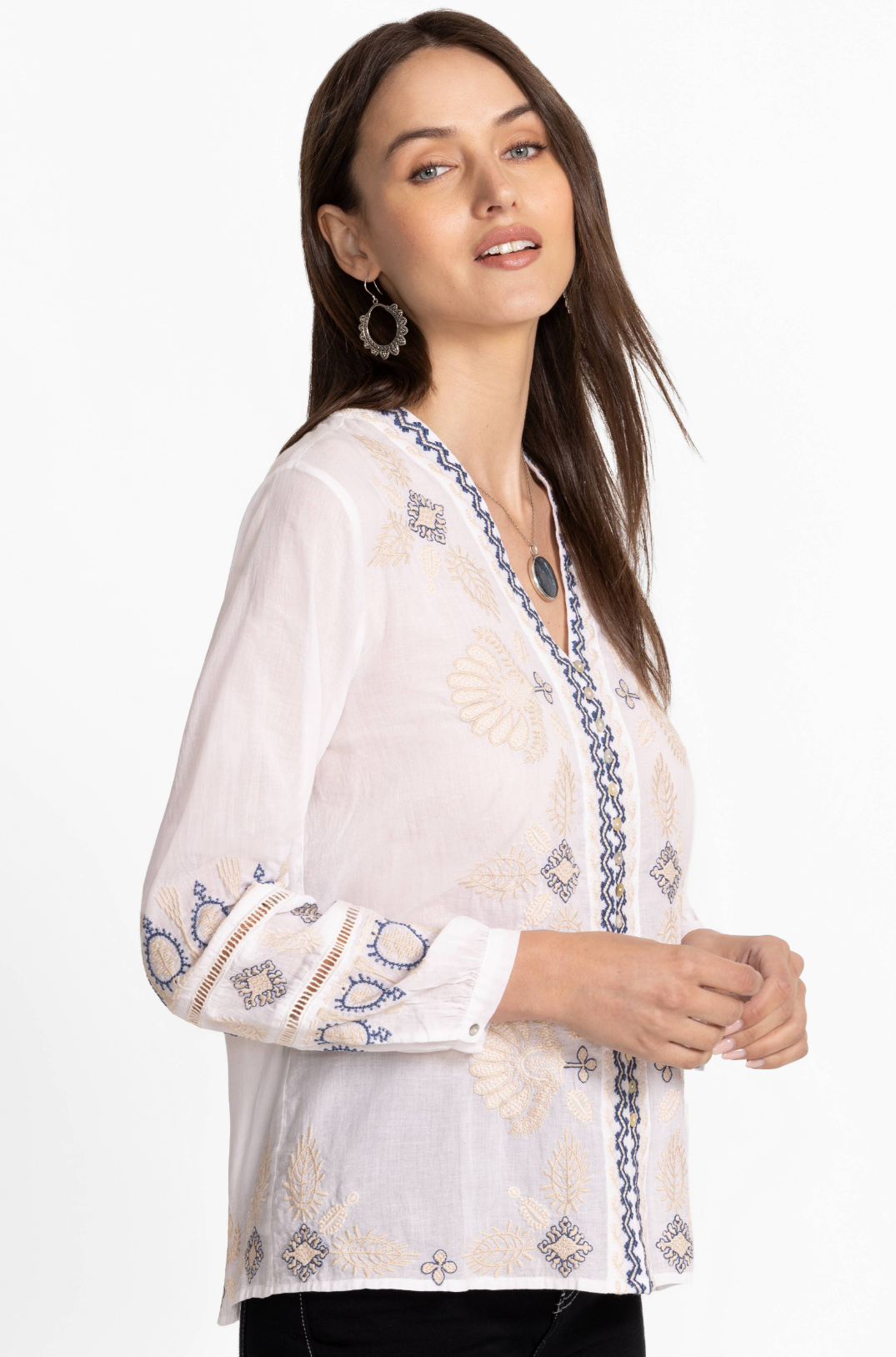 Button Front Lisbon Blouse - Alba