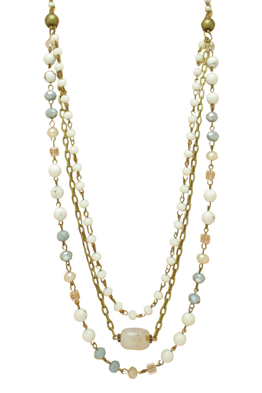 Multistrand 3-Way Magnetic Beaded Necklace