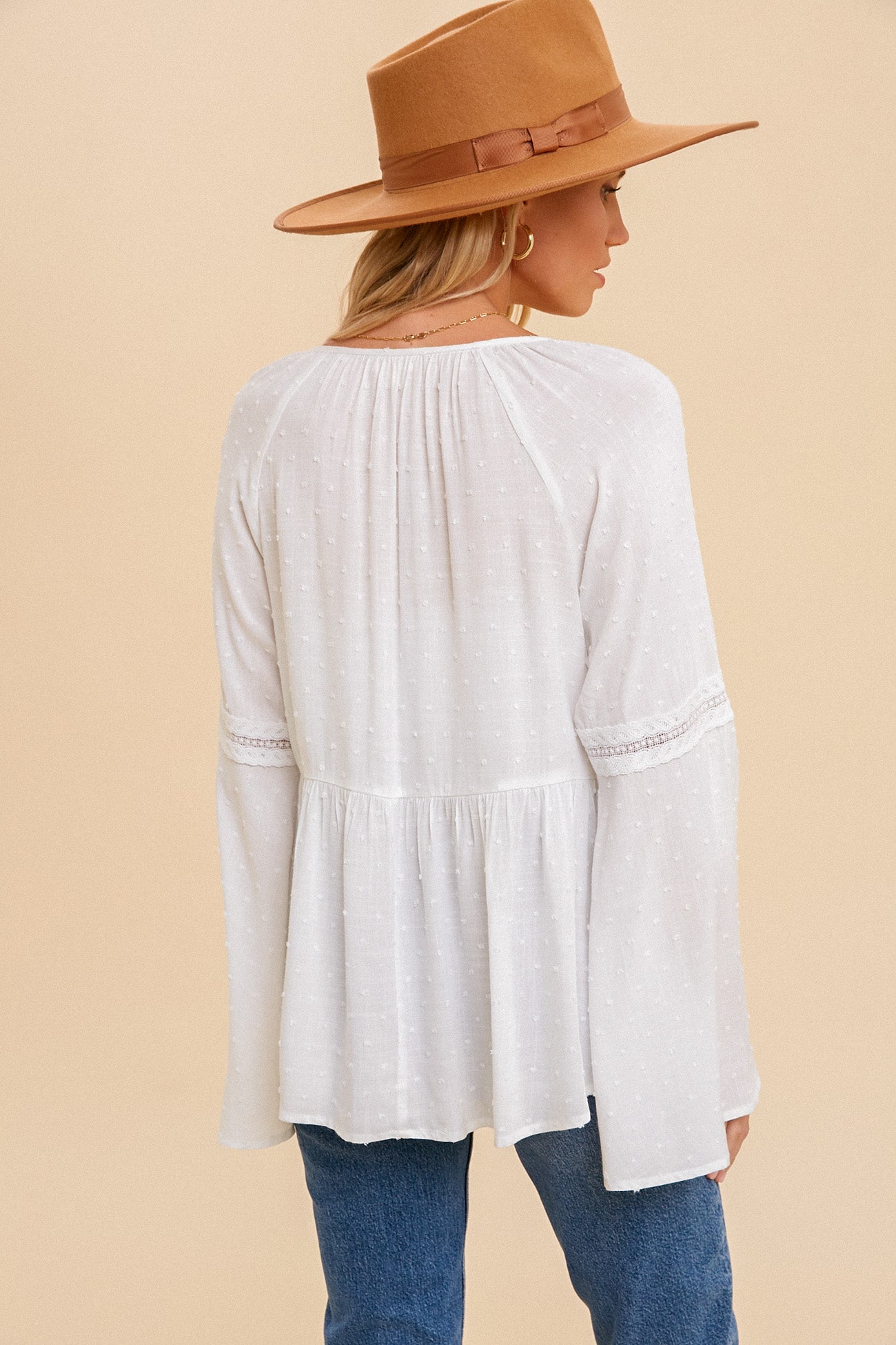 Swiss Dot Babydoll Blouse