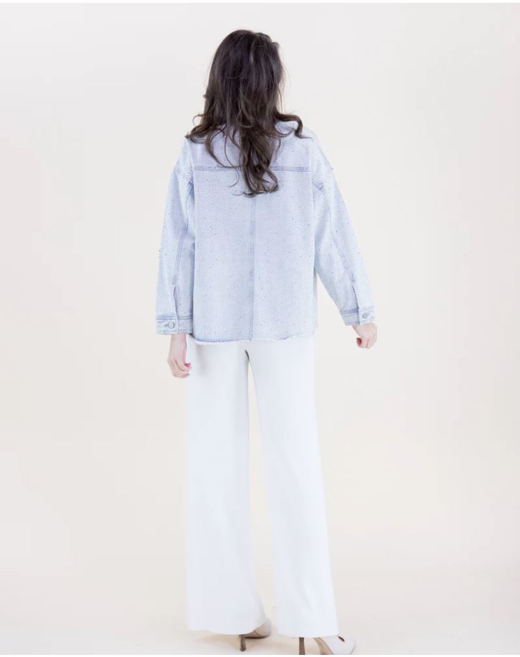 Rhinestone Embellished Denim Shirt