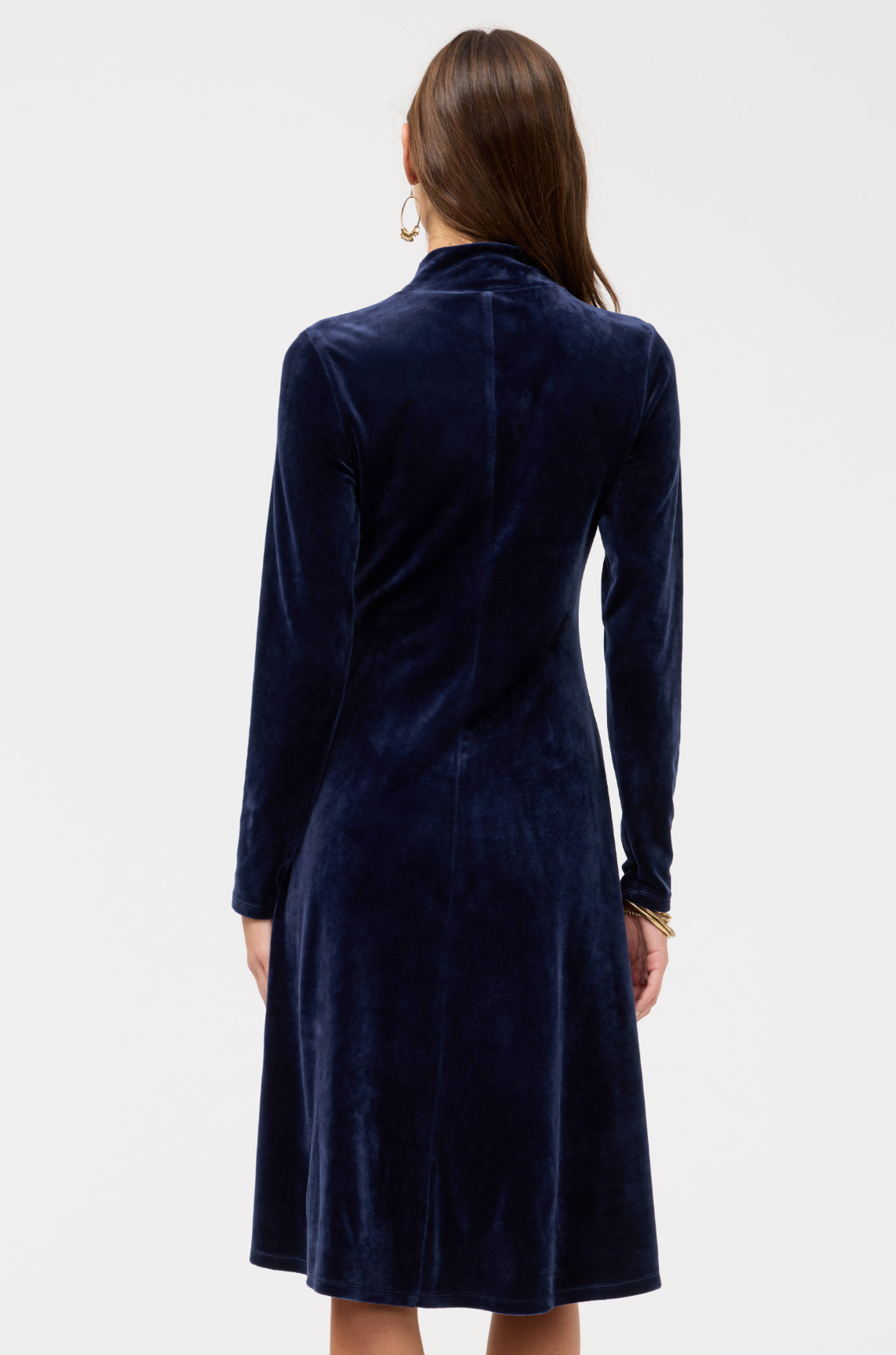 Velour Mock Neck Dress - Corinthe
