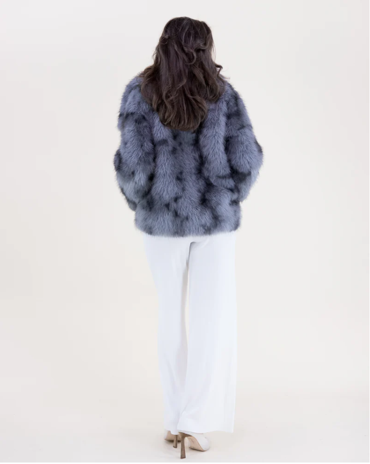 Wide Lapel Faux Fur Lynx Jacket