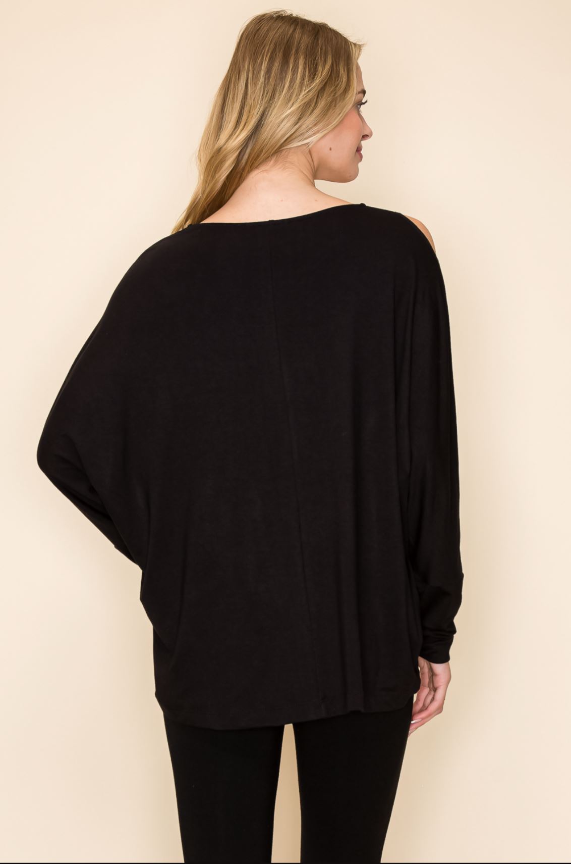 Asymmetrical Open Shoulder Batwing Top