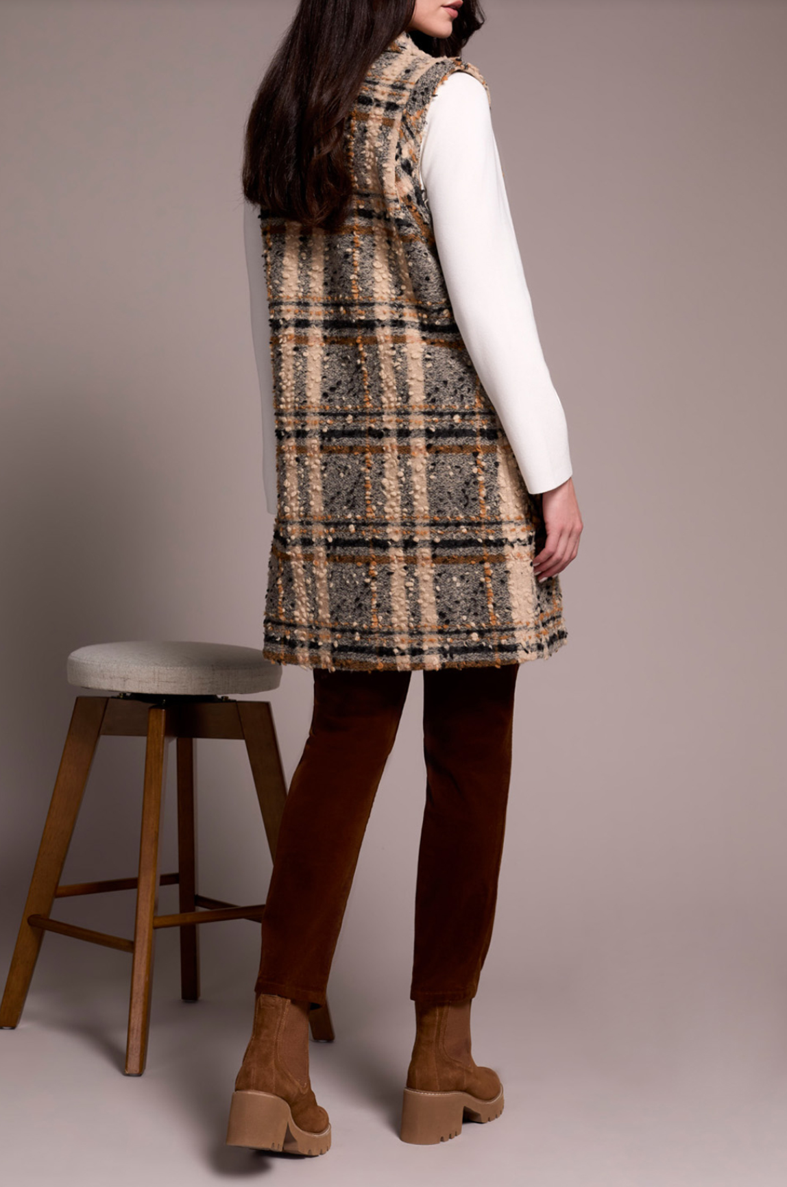 Wide Notch Collar Button Front Vest