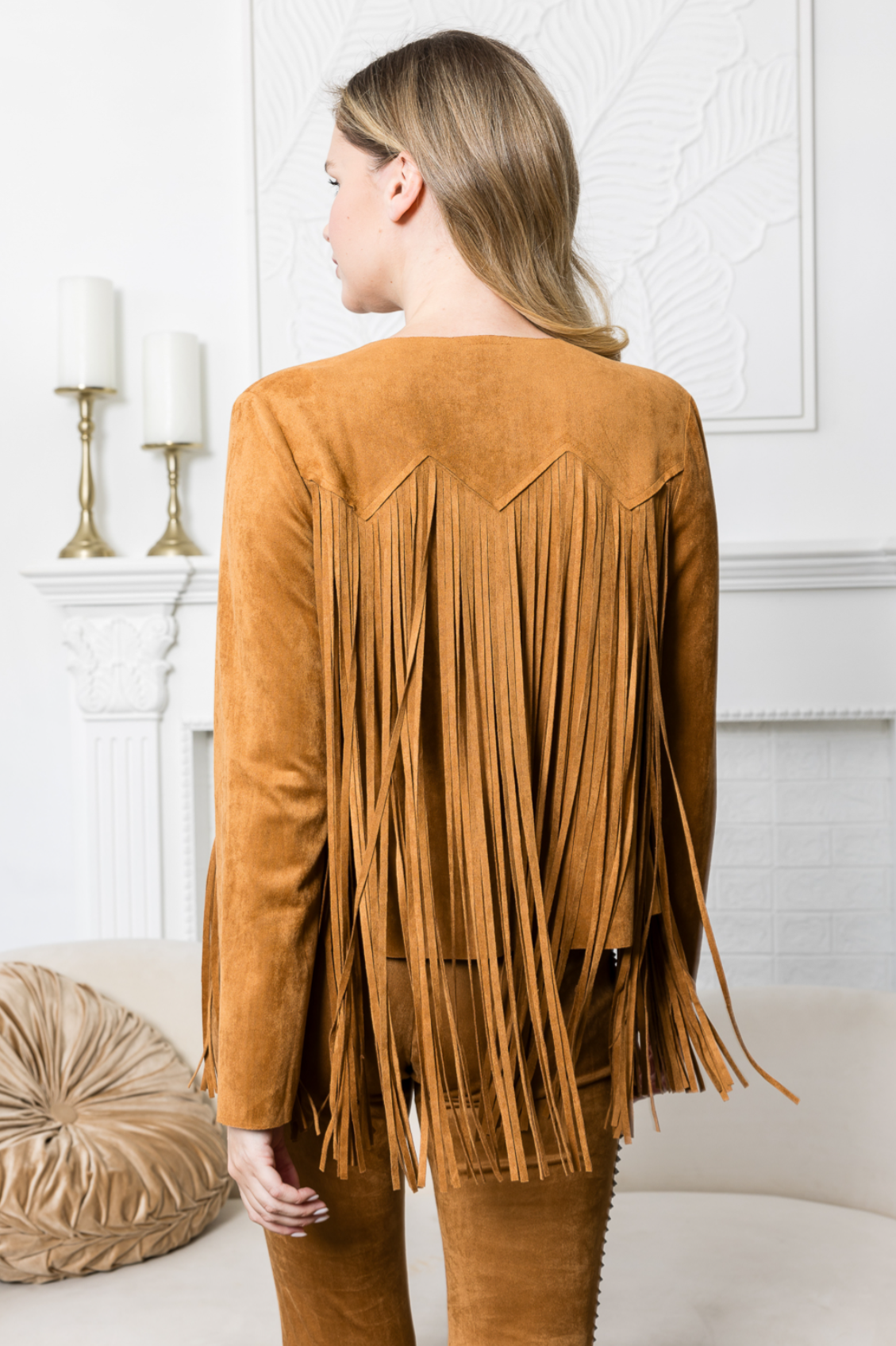 Stud & Fringe Suede Jacket