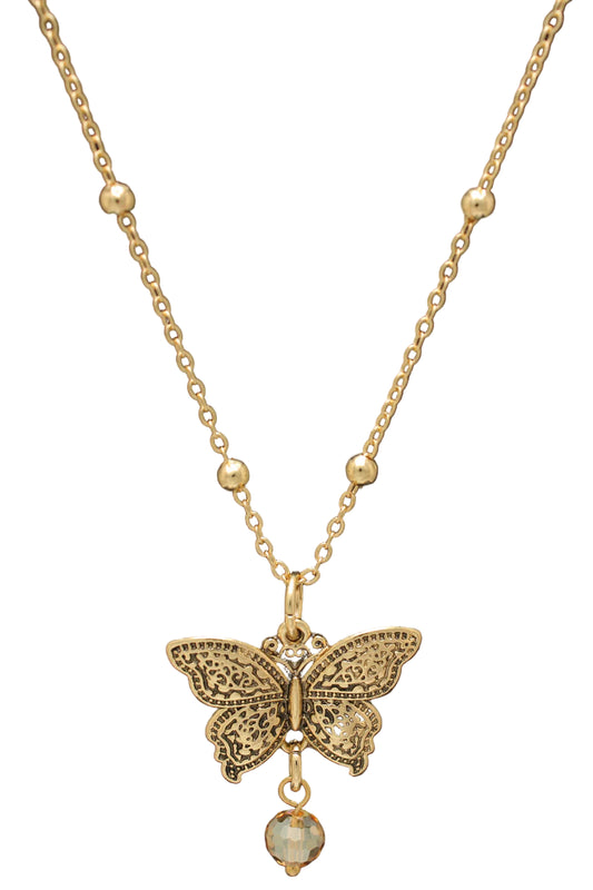 Chain Necklace with Butterfly Pendant