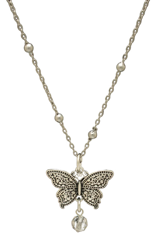 Chain Necklace with Butterfly Pendant