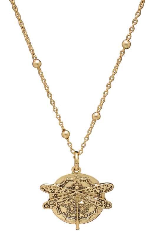 Chain Necklace with Dragonfly Pendan