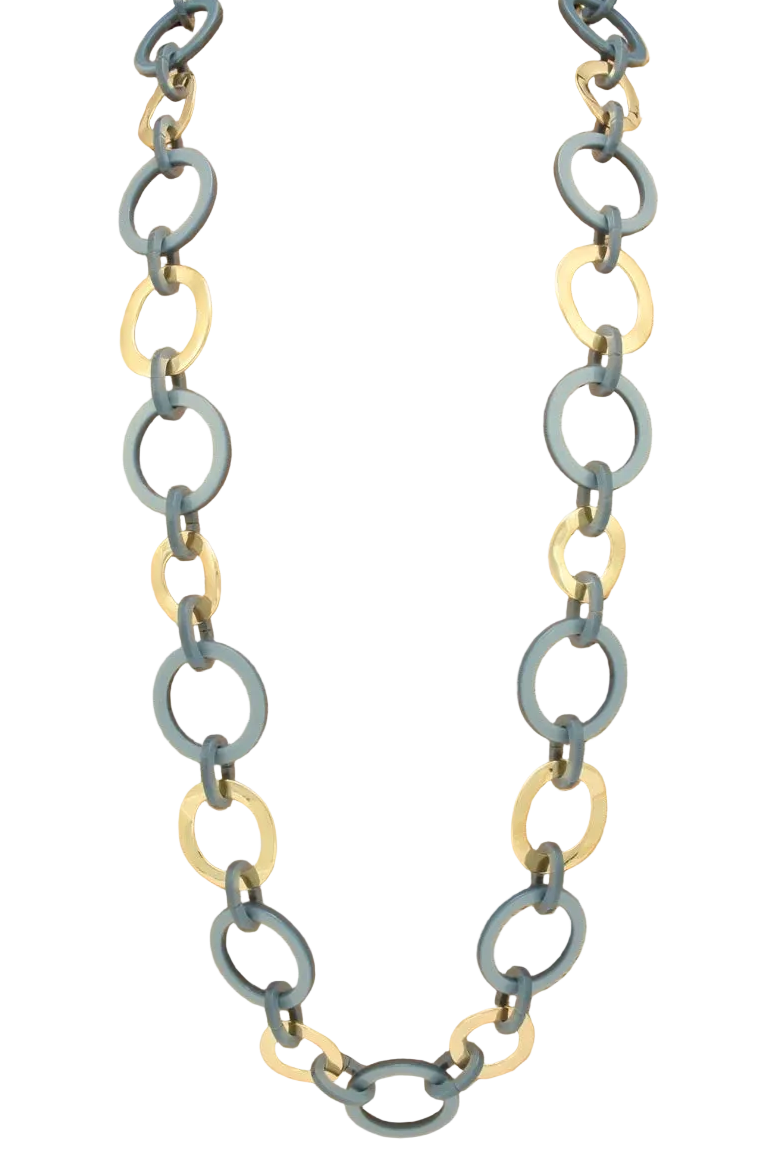 Long Chain Necklace with Circles