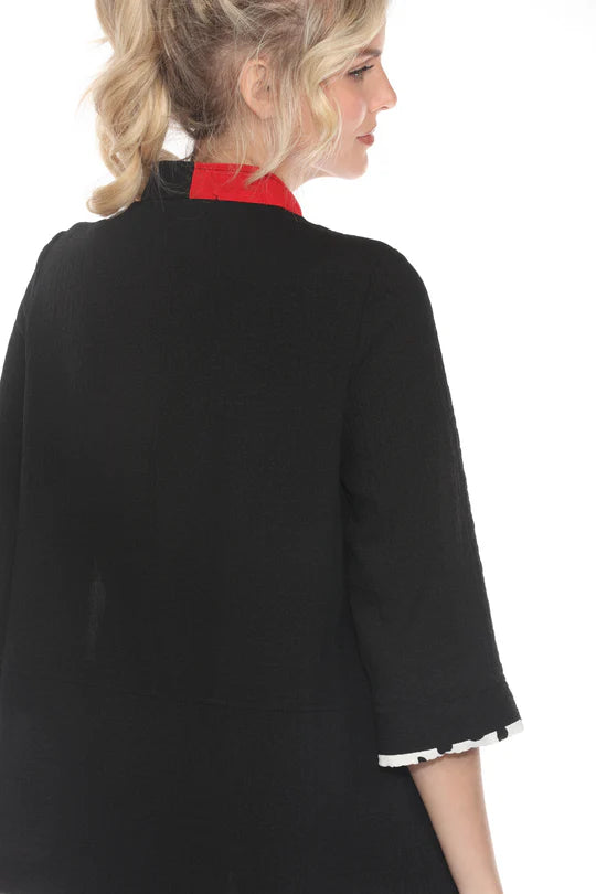 3/4 Sleeve Button Up Jacket with Front Pocket