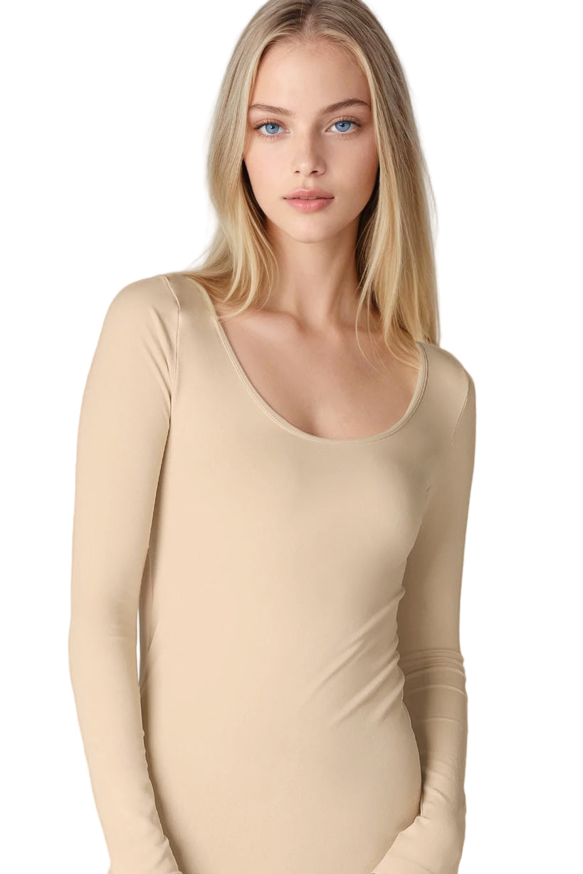 Scoop Neck Long Sleeve Top