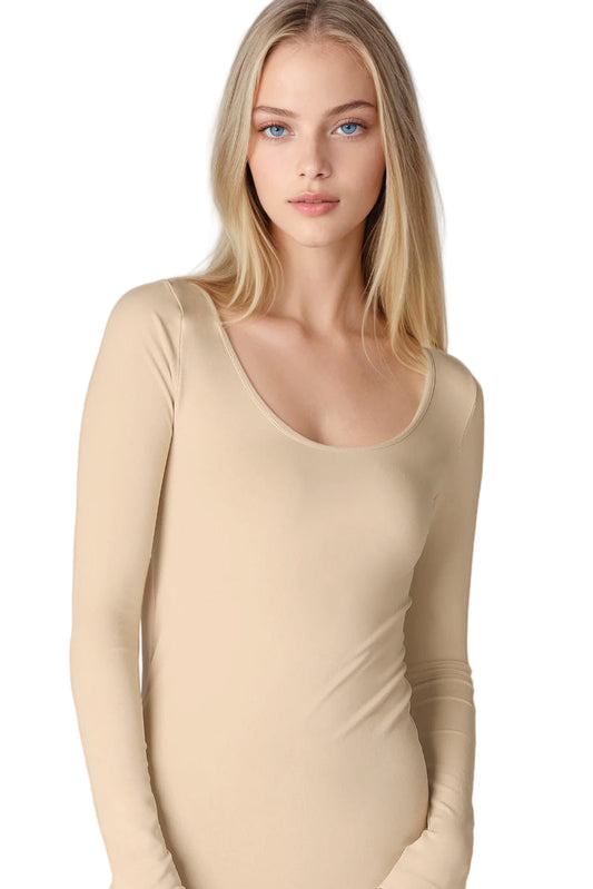 Scoop Neck Long Sleeve Top