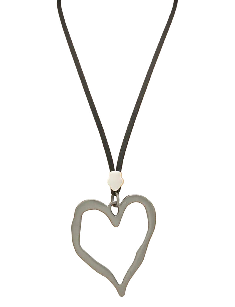 Cord String Necklace with Heart