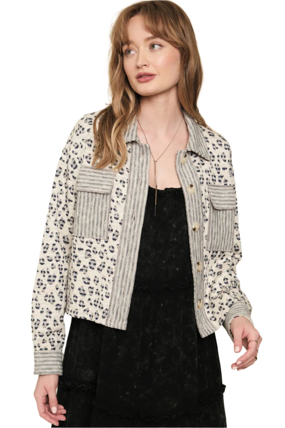 Leopard Print Mix Jacket