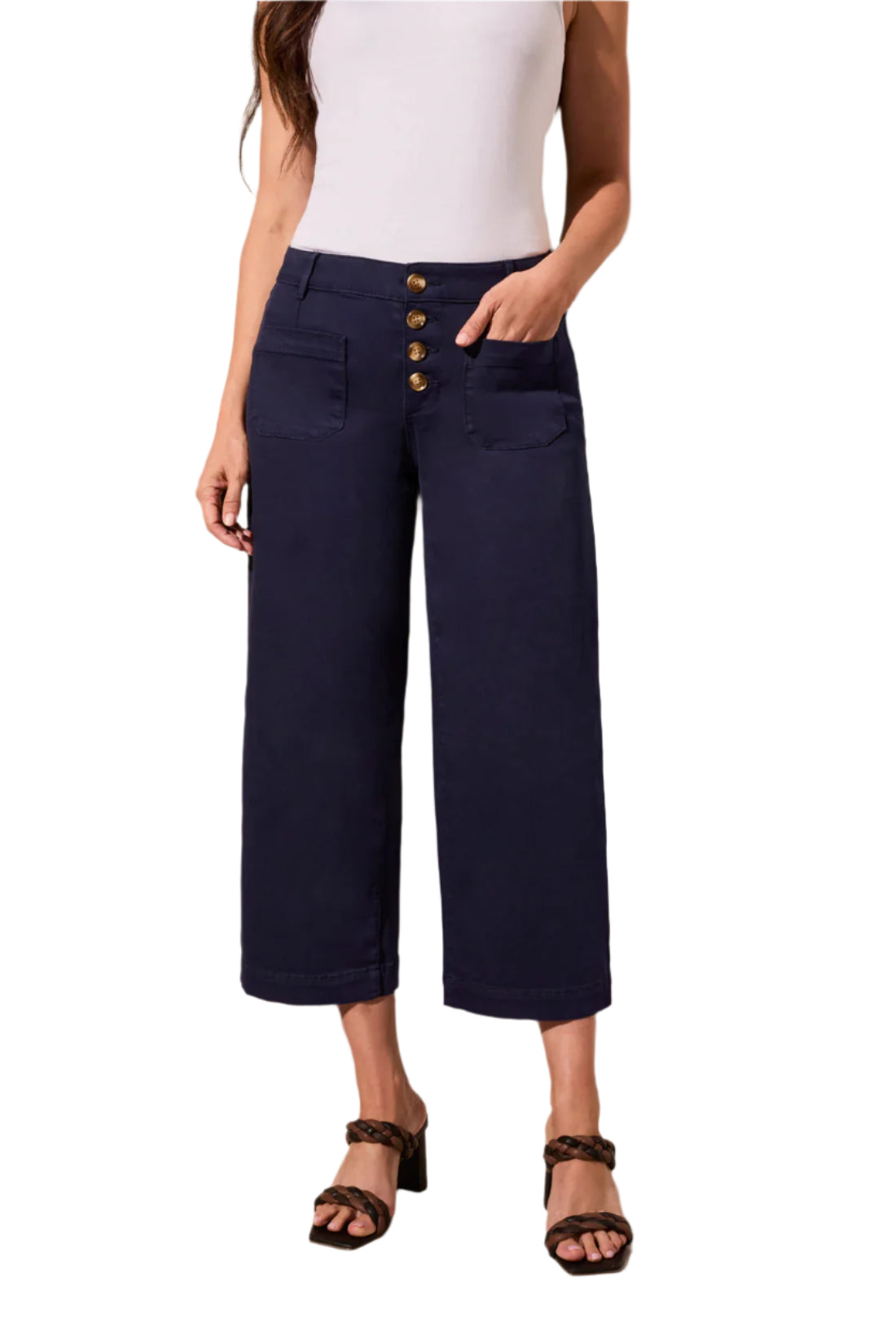 Audrey Comfort Stretch Cropped Wide Leg Jeans