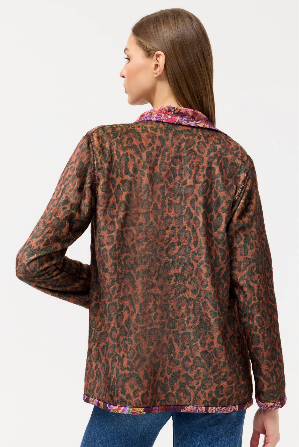 Joan Wrap Binded Sherpa Jacket (Reversible) - Domi