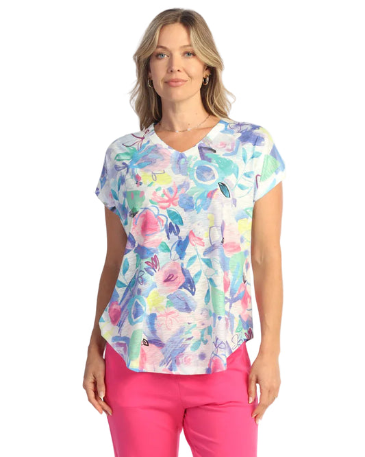 V-Neck Dolman Sleeve Top - Camelia