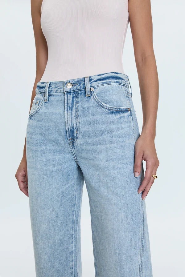 Kacey Mid Rise Cuffed Straight Jean