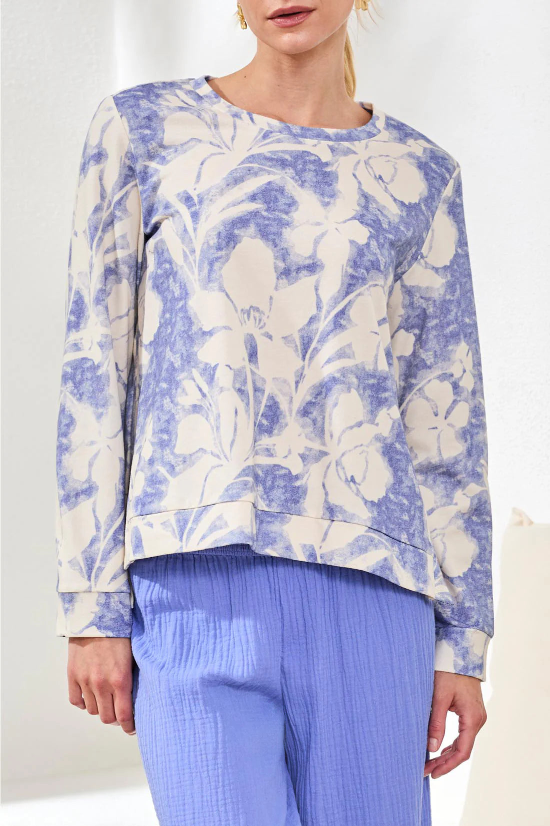 Crewneck Top With Side Slits