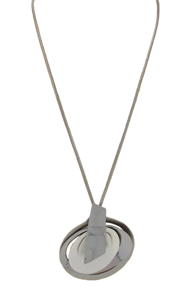 Long Necklace with Oval Pendant