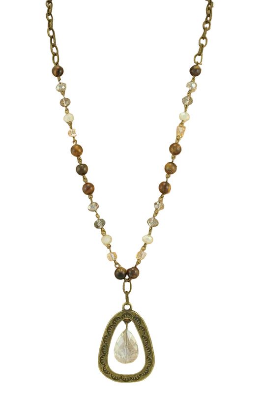 Beaded Necklace with Pendant