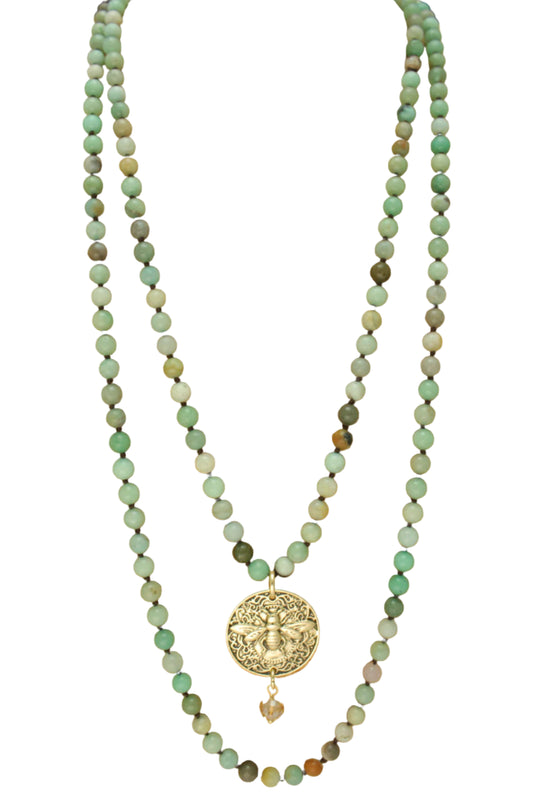 Beaded Necklace Magnetic Clasp Queen Bee