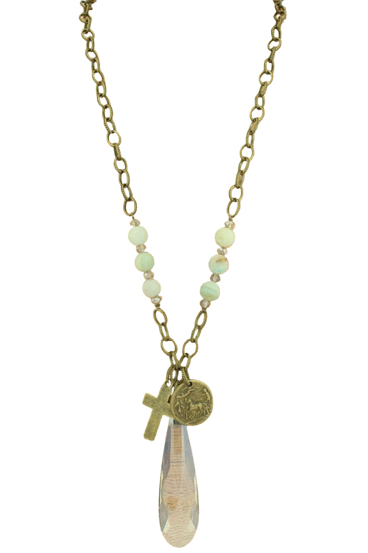 Long Chain Necklace with Charms