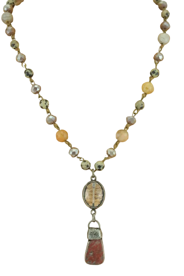 Short Stone Beaded Necklace