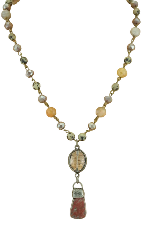 Short Stone Beaded Necklace