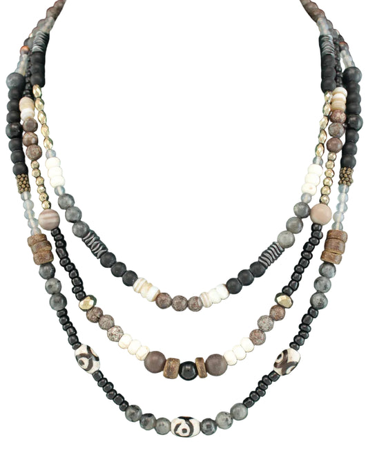 Short Multistrand Beaded Necklace