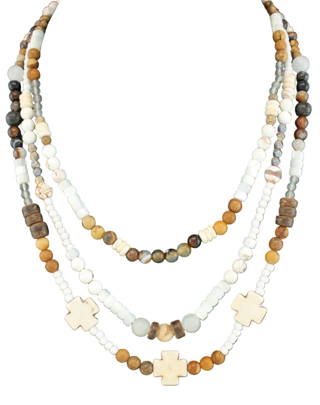 Short Multistrand Beaded Necklace