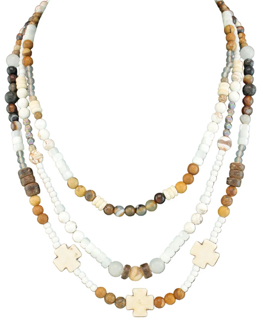 Short Multistrand Beaded Necklace
