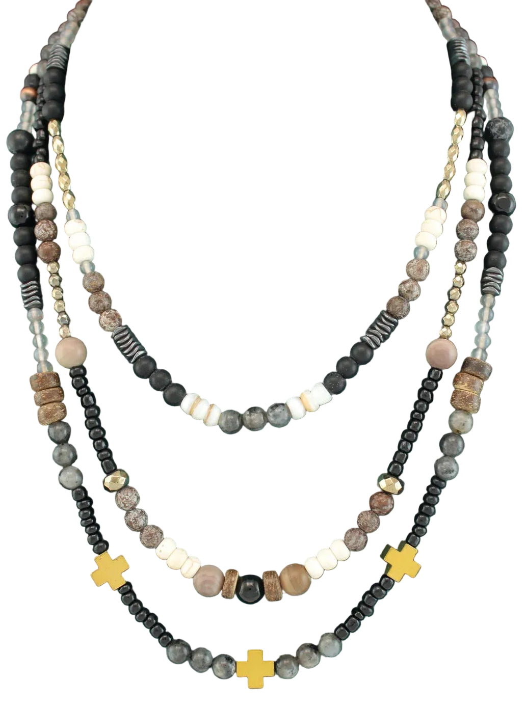 3 Strand Beaded Necklace
