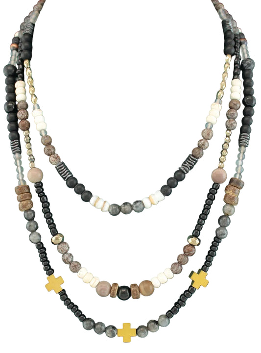 3 Strand Beaded Necklace