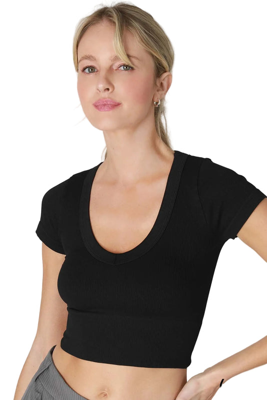 V-Neck Crop Tee