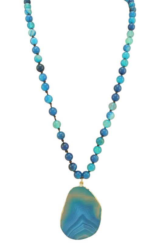 Beaded Necklace with Pendant