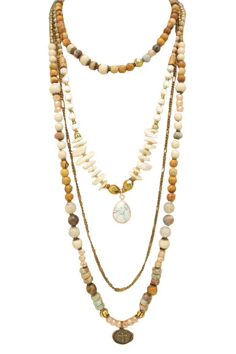Multi Strand Necklace with Pendants