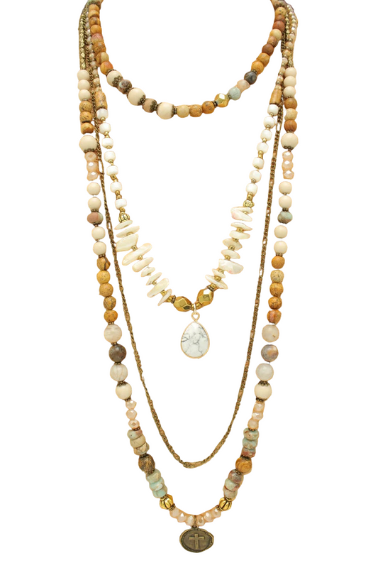 Multi Strand Necklace with Pendants