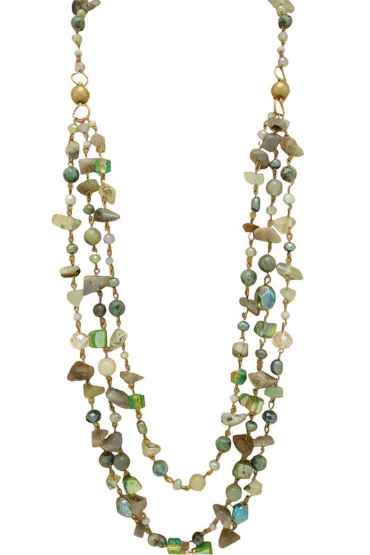 Multistrand 3-Way Magnetic Beaded Necklace
