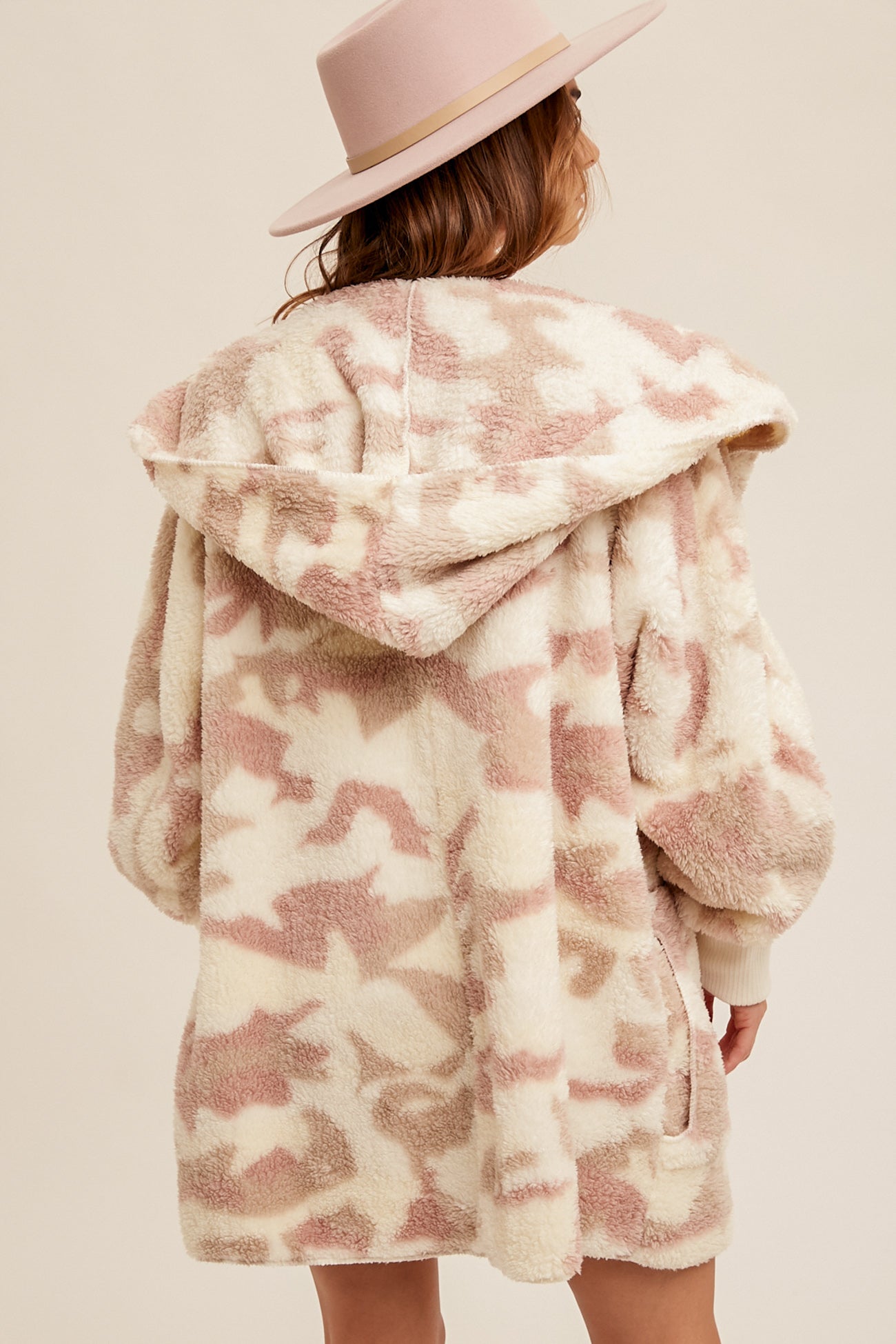 Camo Print Open Jacket