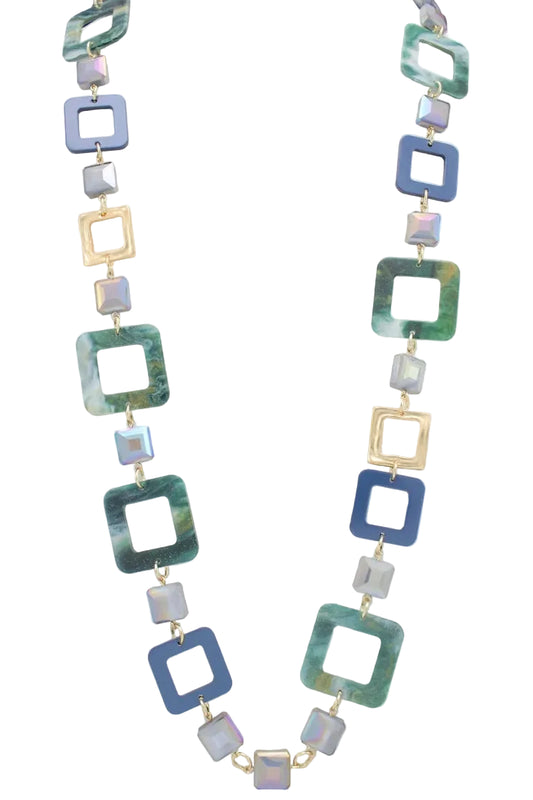 Long Necklace with Squares