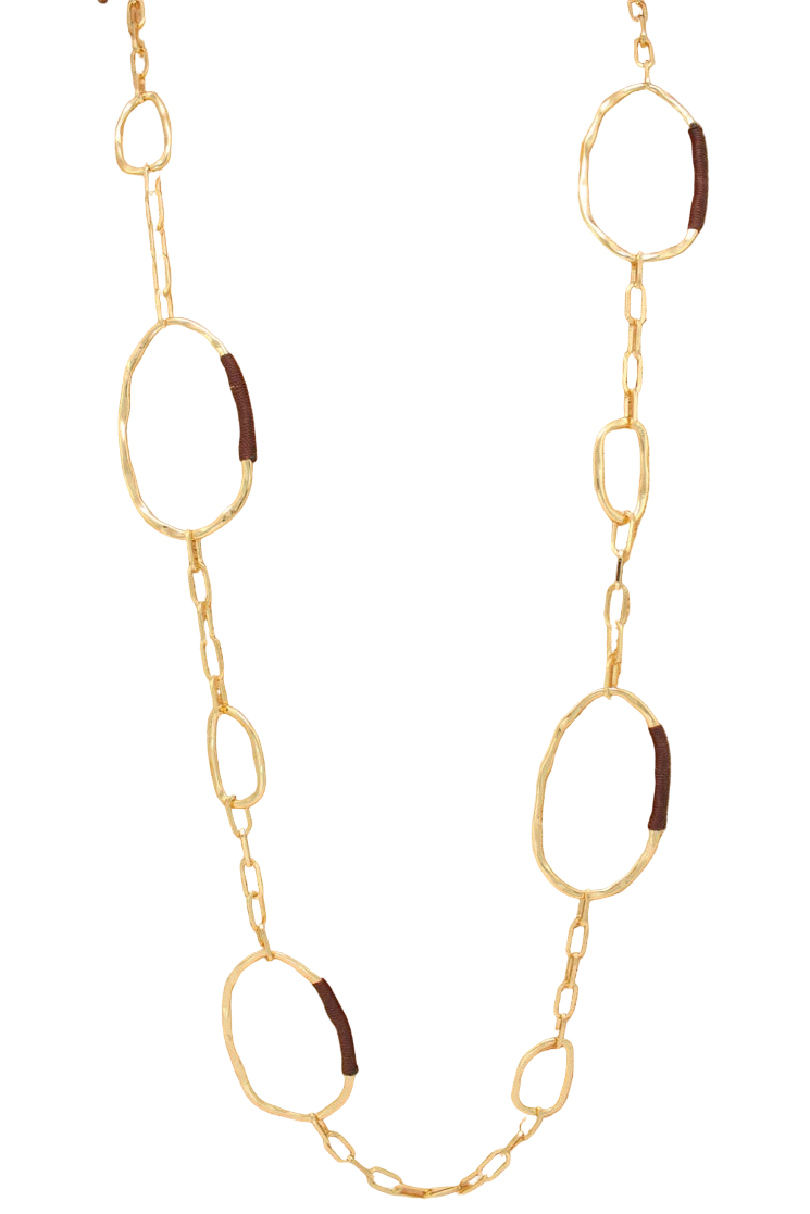 Chain and Circles Long Necklace