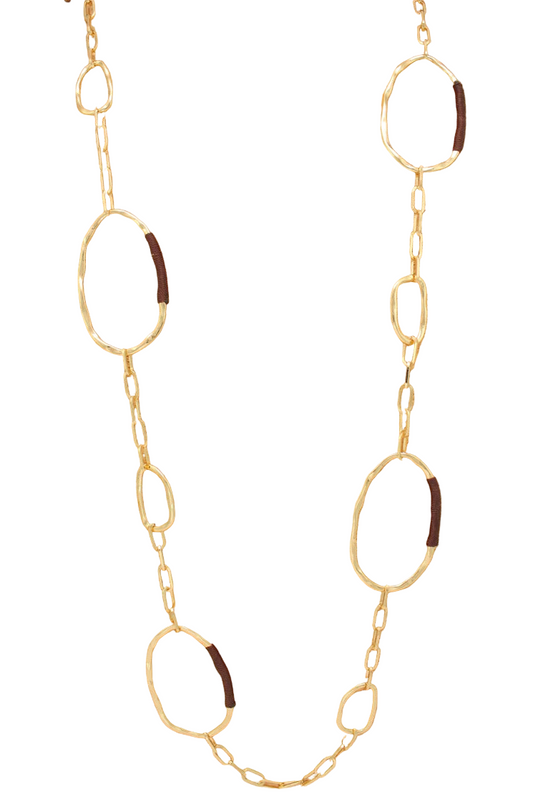 Chain and Circles Long Necklace