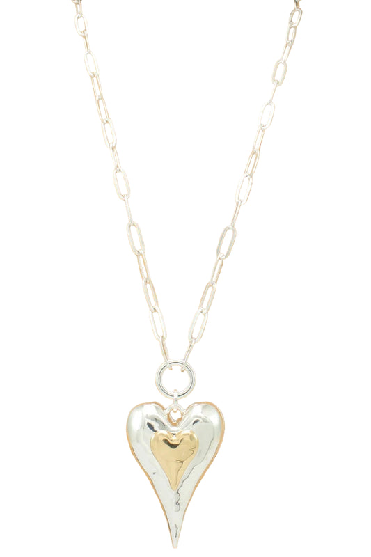 Chain Necklace with Heart Pendant