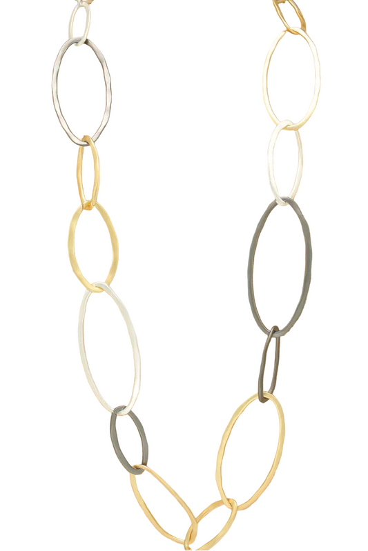 Long Chain Necklace with Ovals
