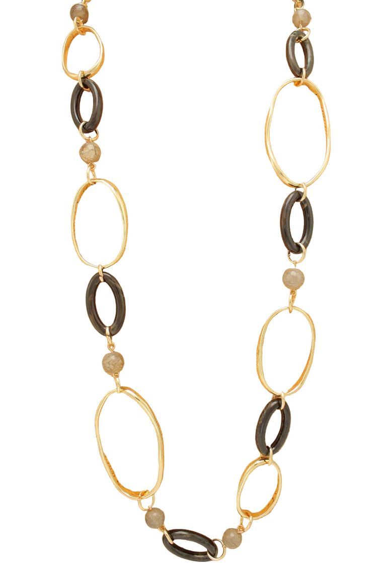 Long Necklace Circles and Beads
